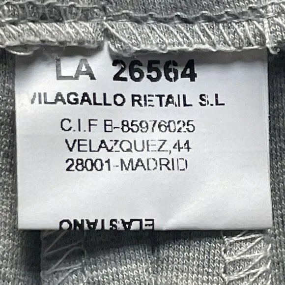 NWT Vilagallo Pants Womens Size 14 Gray Pearls Gray Sweat 26564 Portugal